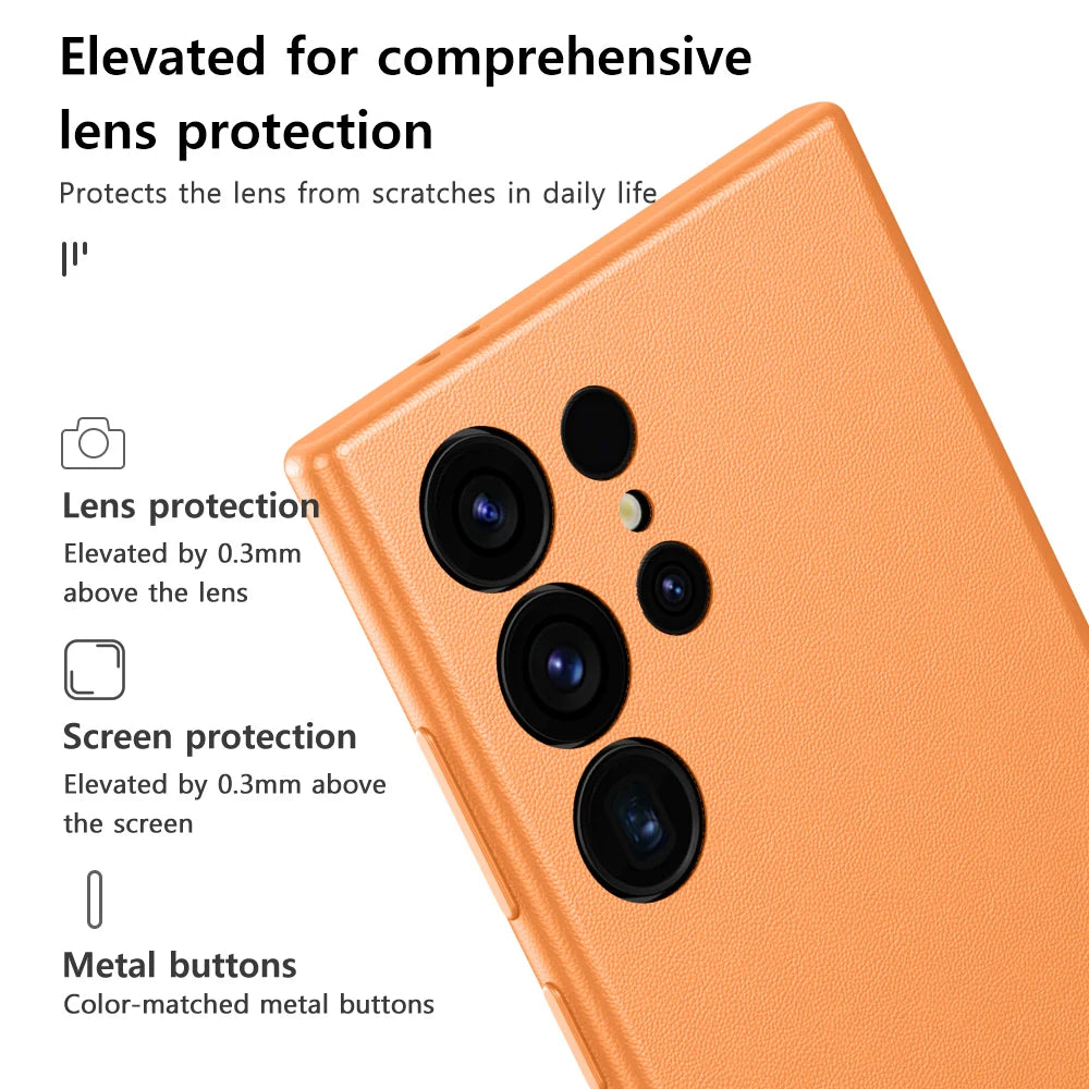 360 Full Protection PU Leather Phone Case for Samsung Galaxy S24 Series