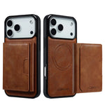 Luxury MagSafe Leather Wallet Case with Detachable Card Holder for iPhone 17 Series