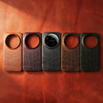 Genuine Leather Bumper Case with Raised Camera Ring for Xiaomi 17 Series