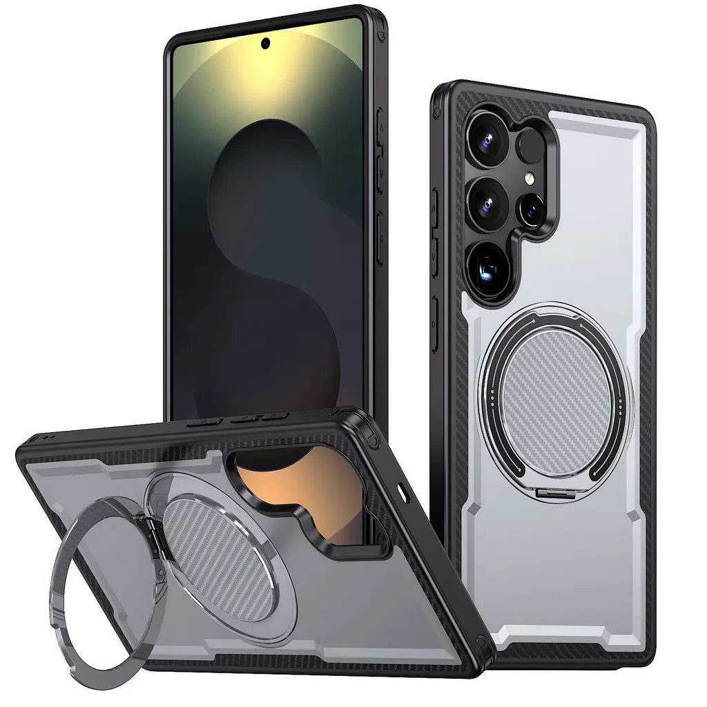 Protective Case with 360° Rotating Magnetic Ring for Samsung Galaxy S25 Series