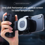 Upgraded Phone Camera Grip with Integrated 3-Color LED Fill Light