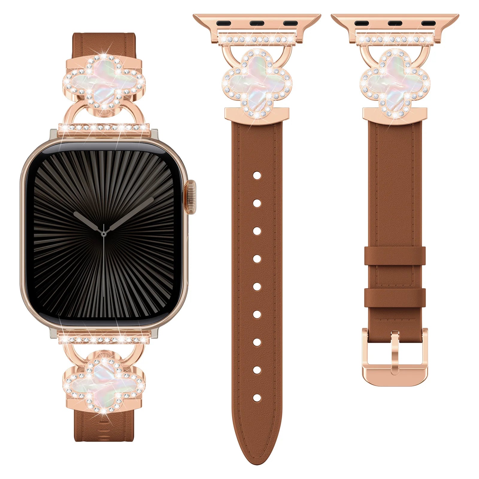 Elegant Leather Bracelet Strap for Apple Watch Series 10