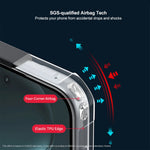 Transparent Airbag Case with 360° Rotating Magnetic Ring Holder for OnePlus 15R