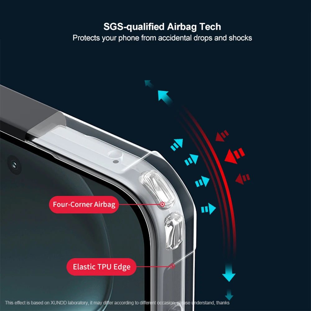 Transparent Airbag Case with 360° Rotating Magnetic Ring Holder for OnePlus 15R