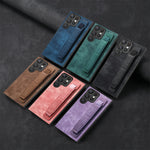 Wristband Vintage Leather Case for Samsung Galaxy S24 Ultra