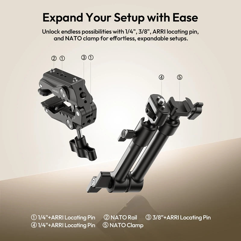 Ulanzi HD02 Heavy-Duty Magic Arm Kit With Clamp Mount