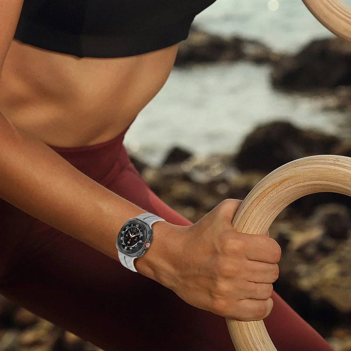 Silicone Carbon Fiber Strap with Magnetic Clasp for Samsung Galaxy Watch Ultra and Samsung Galaxy Watch Ultra (2025)