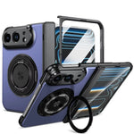 Shockproof Hard PC MagSafe Case with 360° Rotating Ring Stand for iPhone Duo