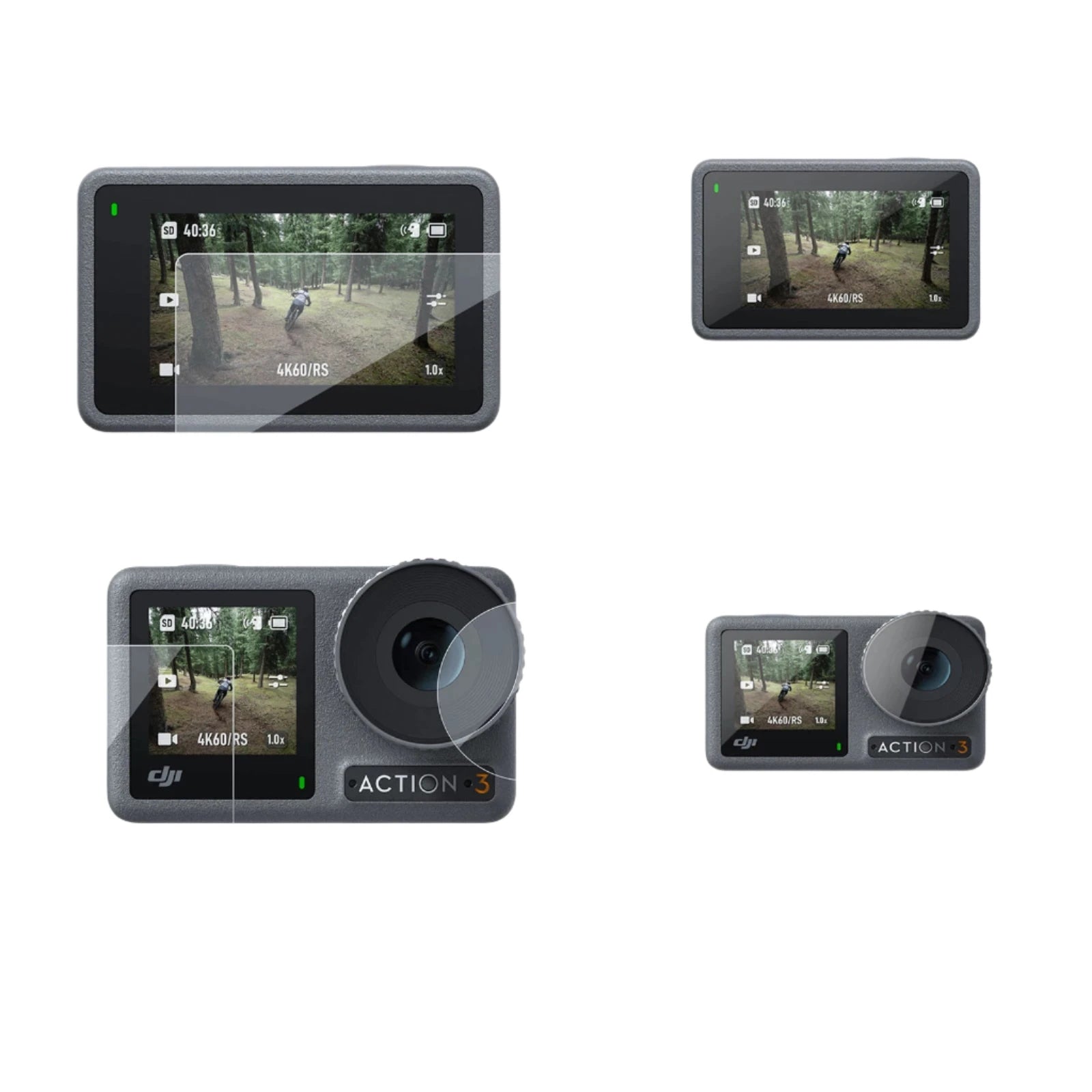 TELESIN Tempered Glass Screen Protector for DJI Osmo Action 3 – Ultimate Protection