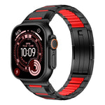 Steel and Fluororubber Segmented Bracelet Band with Removable Links for Apple Watch