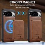 Leather Detachable Magnetic Wallet Case with Kickstand for Google Pixel 9 Series