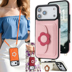Crossbody Leather Wallet Case with Card Slots and Stand for iPhone 17 Series
