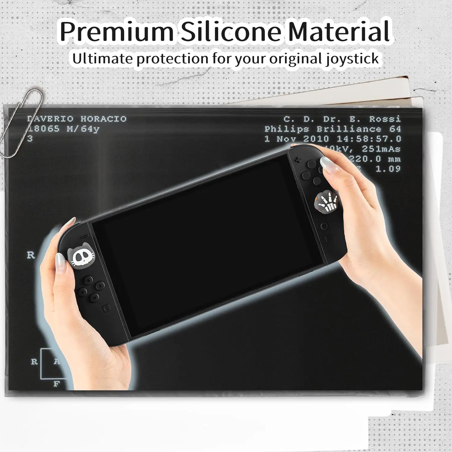 Skull Cat Silicone Thumb Grips for Nintendo Switch 2
