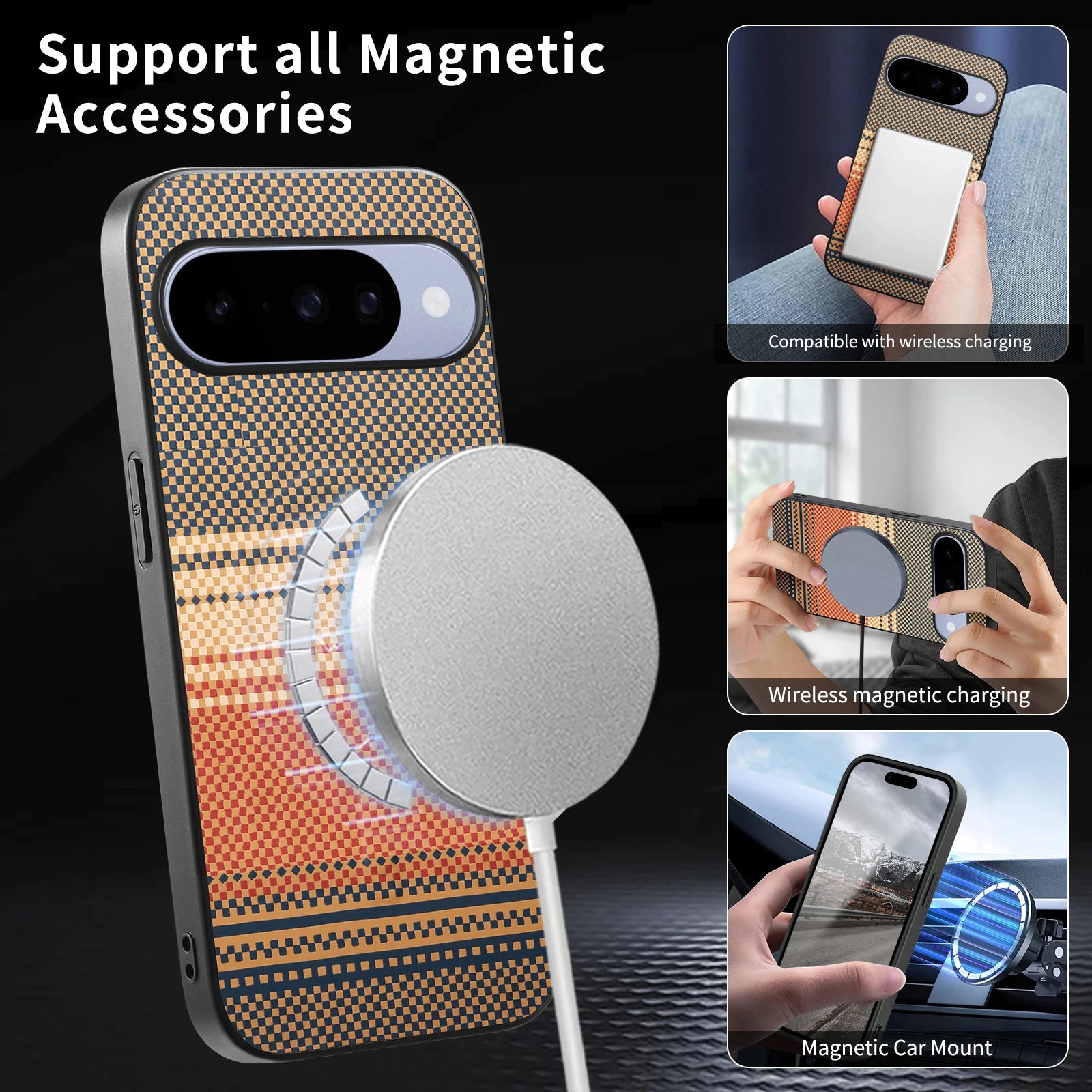 Luxury Carbon Fiber Magnetic Case for Google Pixel 10 Series