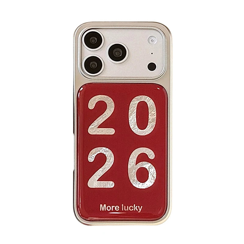 Trendy Red 2026 Calendar Phone Case for iPhone 17 Series