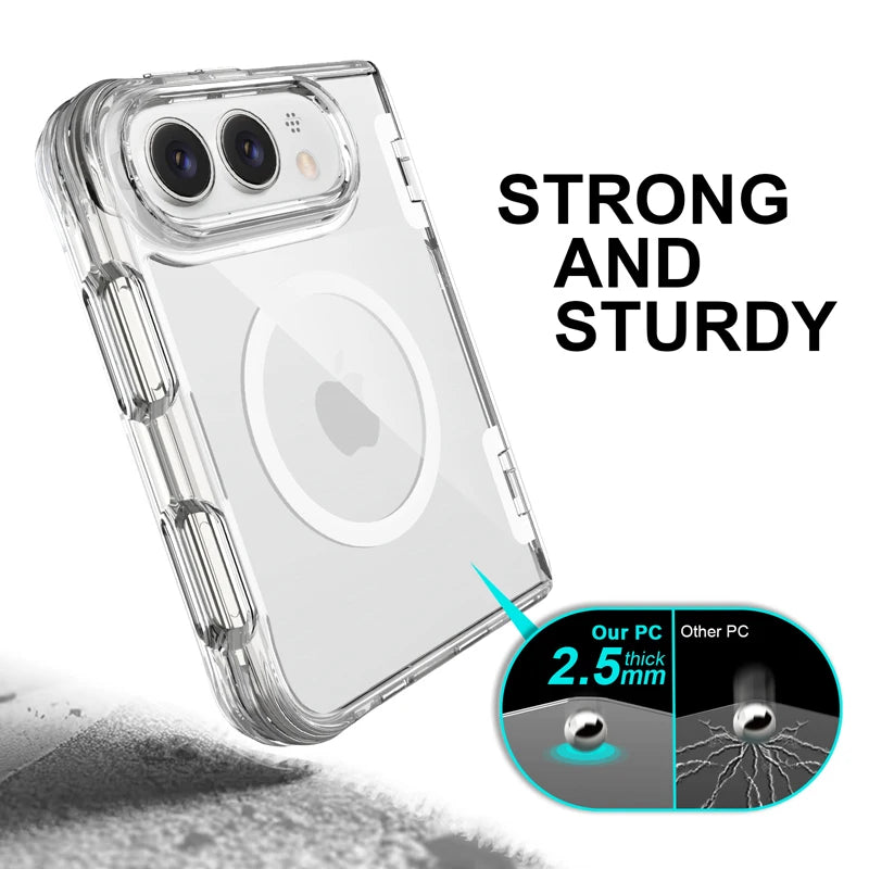 Transparent Kickstand Case with Magnetic Alignment Ring for iPhone Duo