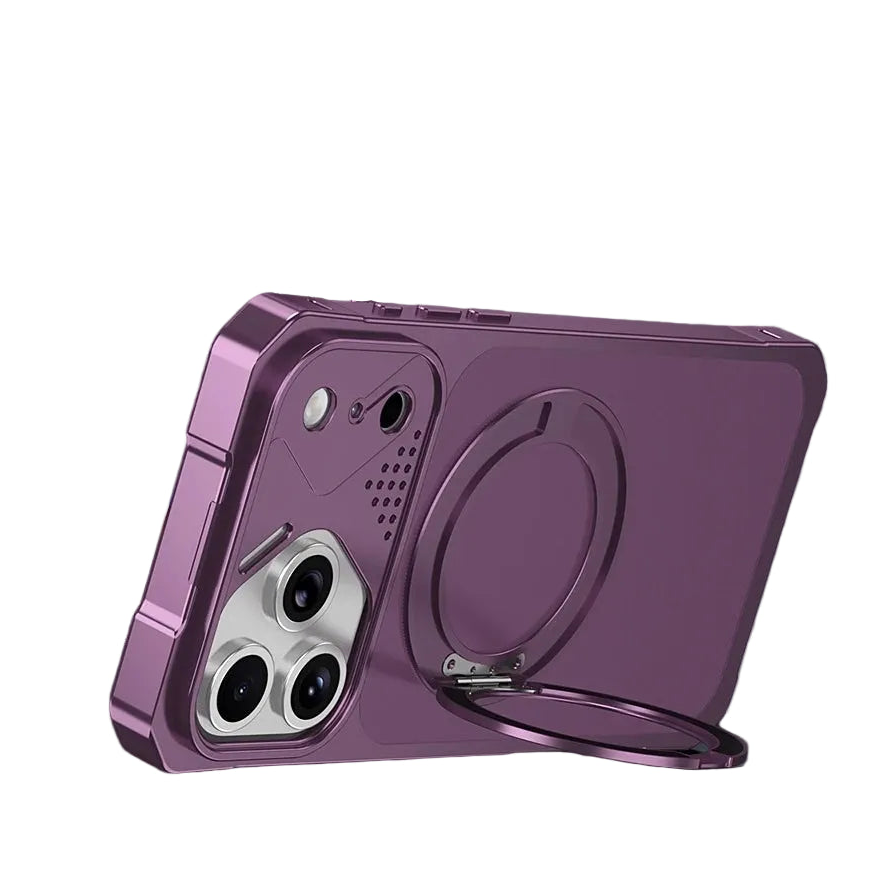 Aluminum Alloy MagSafe Case with 360° Rotating Bracket for iPhone 18 Series