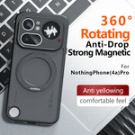 Nothing Phone 4a Pro Anti-Fingerprint Translucent Magnetic Case with Ring Holder