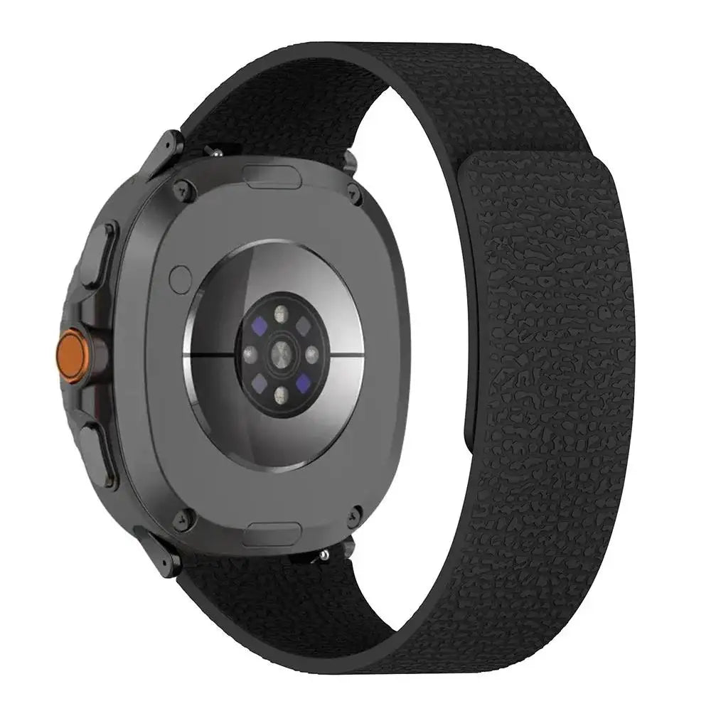 Premium Magnetic Lychee Pattern Silicone Watchband for Samsung Galaxy Watch 8 / Galaxy Watch 8 Classic