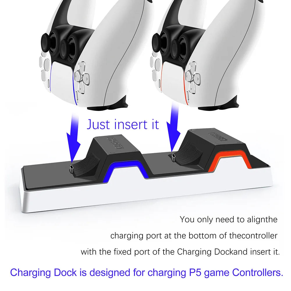 Dual-Slot USB 3.1 Type-C PlayStation 5 Controller Charging Dock