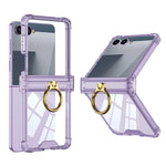 Slim Luxury Hinge Protection Case with Ring Holder for Samsung Galaxy Z Flip 7