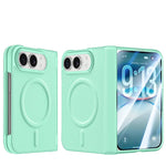 Vegan Leather Shockproof Foldable Case with Full Hinge Protection for iPhone Duo