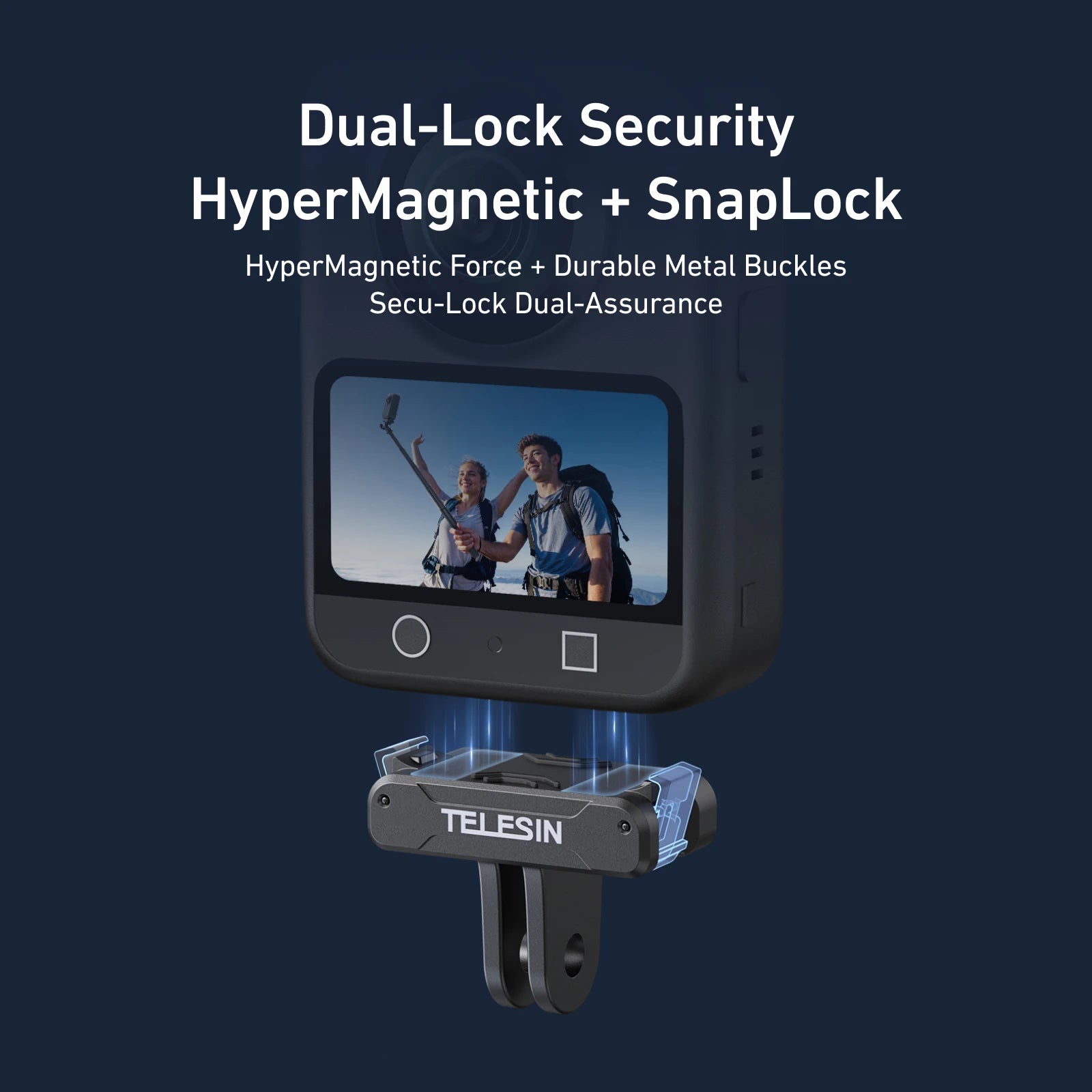 TELESIN Magnetic Dual Claw Adapter for Action Cameras