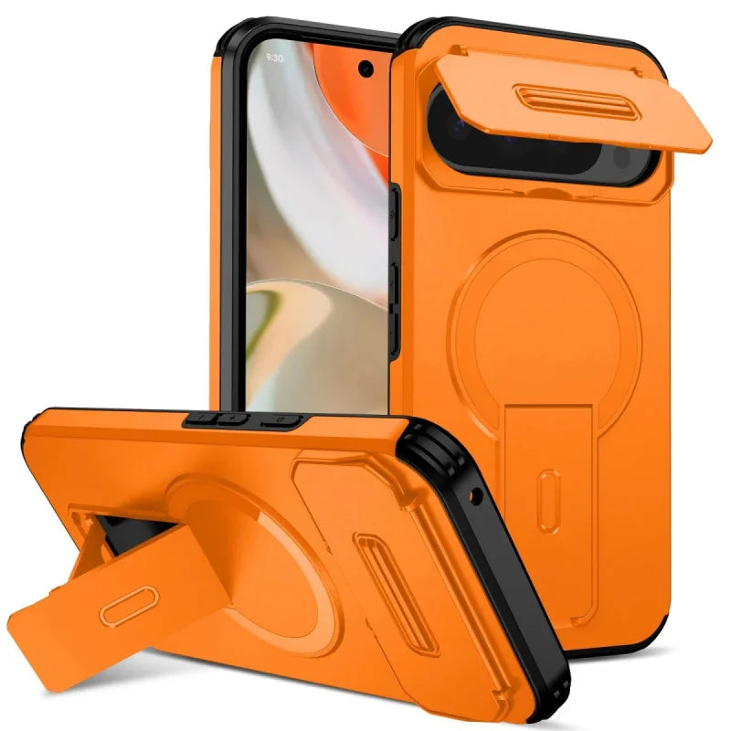 Shockproof Case with Flap-Style Camera Lens Cover for Google Pixel 9 Pro