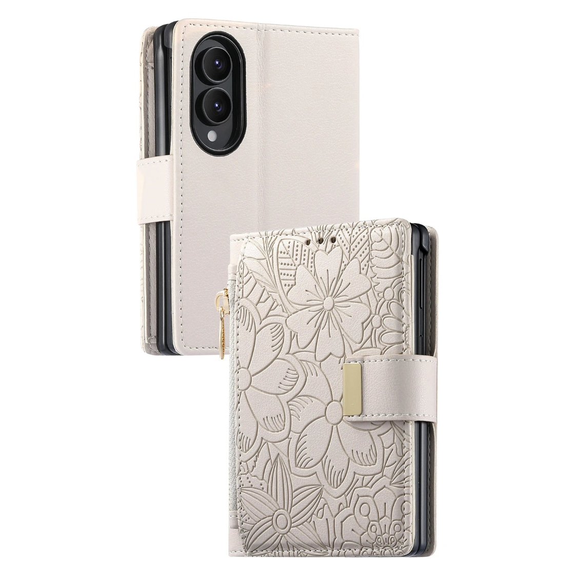 Leather Flip Wallet Case with Adjustable Kickstand for Samsung Galaxy Z Fold 8