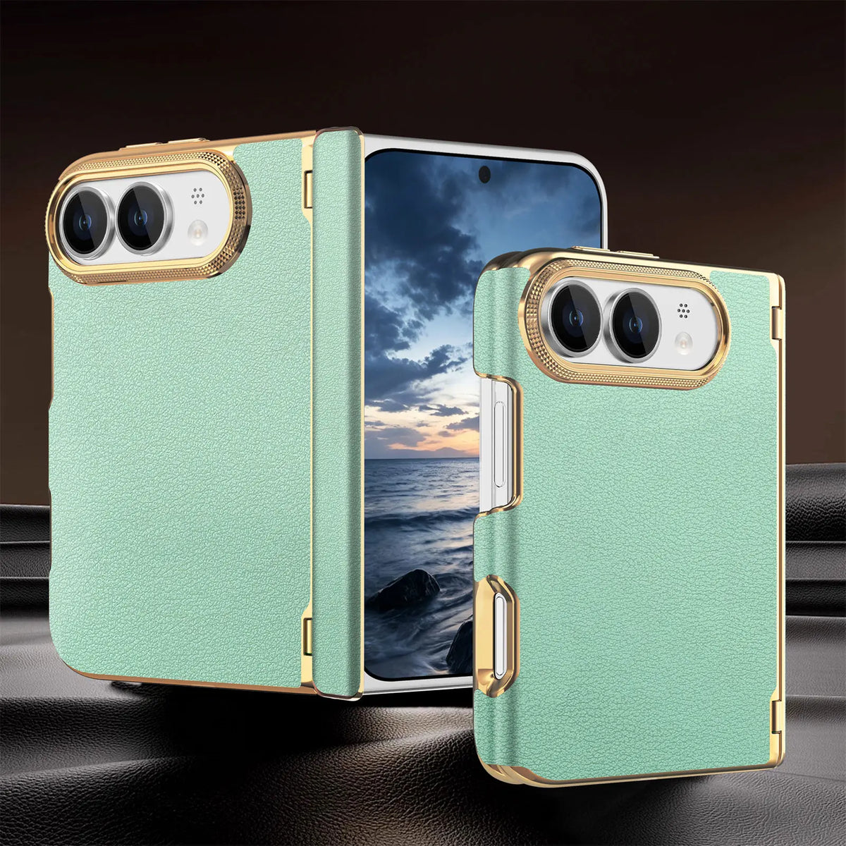 Shockproof Hinge-Reinforced Foldable Case with Lens Protection for iPhone Duo