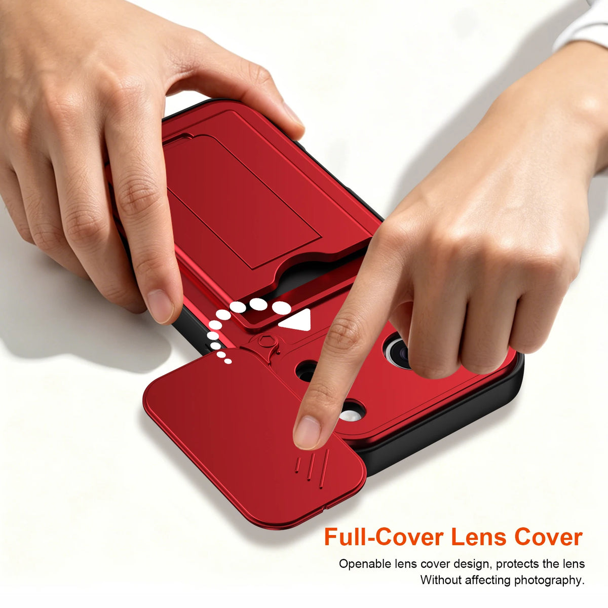 Dual-Layer Sliding Card Holder Kickstand Case with Lens Protection for iPhone 18 Series