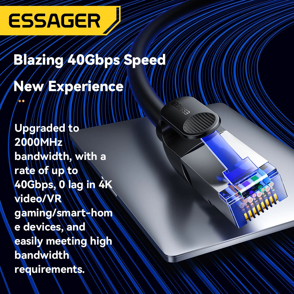 Essager 40Gbps CAT8 Braided Ethernet Cable