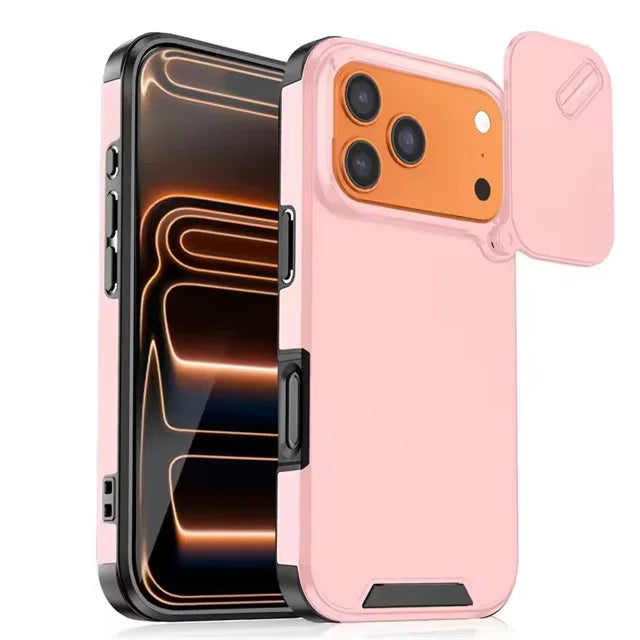 Matte Shockproof Case with Sliding Camera Lens Cover for iPhone 18 Series