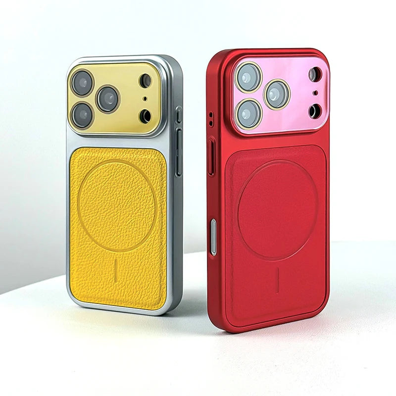 MagSafe Compatible Lychee Texture Case for iPhone 17 Series