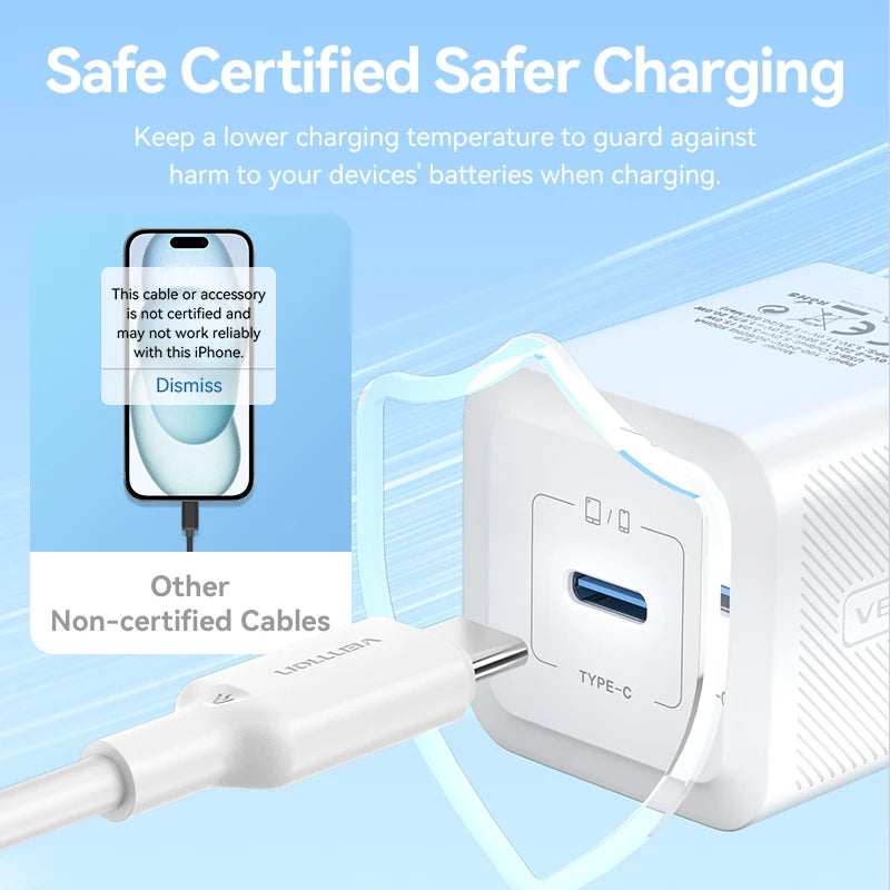 Vention PD 60W Fast Charge Quick Charge 4.0 USB Type-C to USB-C Cable