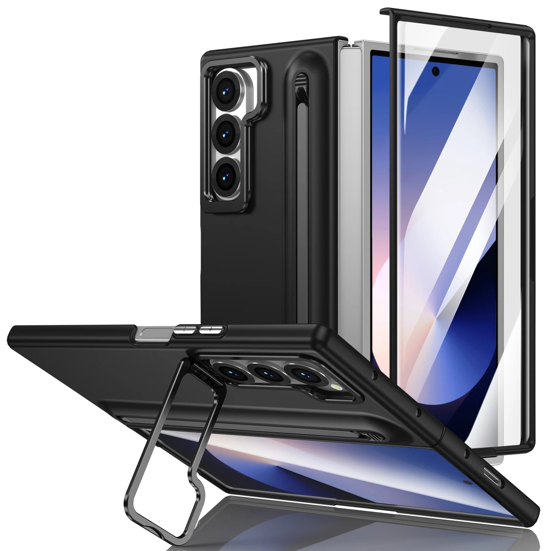 Samsung Galaxy Z Fold 6 Metal Lens Holder Case with S Pen Slot