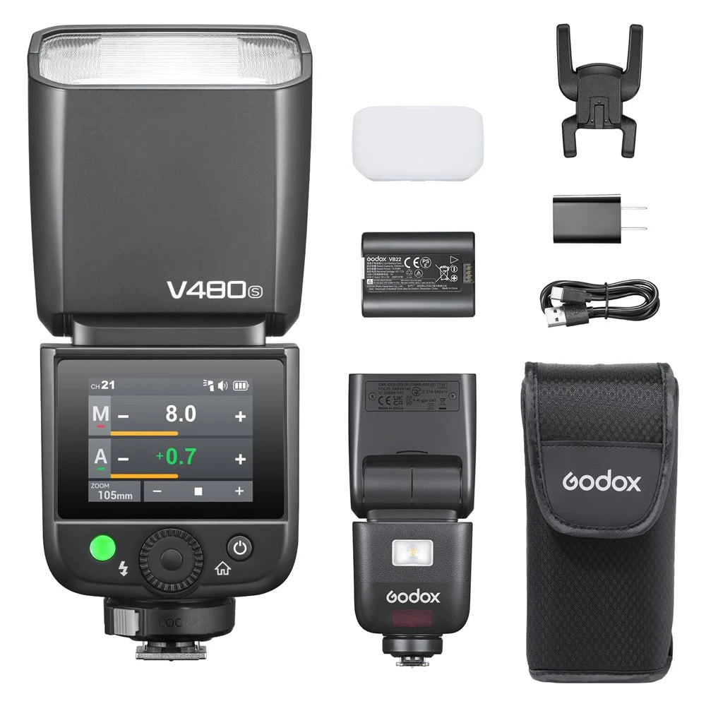 Godox V480 TTL Camera Flash – 1/8000s HSS with Touchscreen Interface