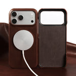 Classic Genuine Cowhide Leather MagSafe Case for iPhone 17 Series