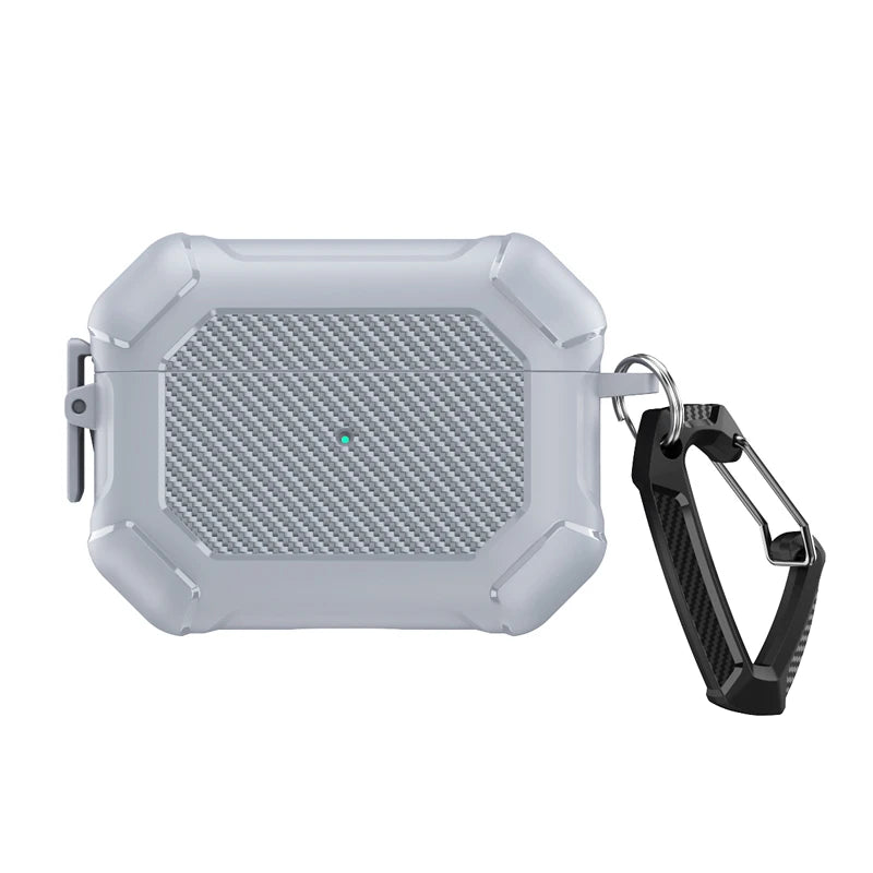 Carbon Fiber Shockproof Case with Side Switch & Hook for AirPods Pro 2