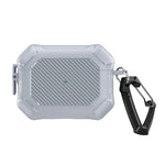 Carbon Fiber Shockproof Case with Side Switch & Hook for AirPods Pro