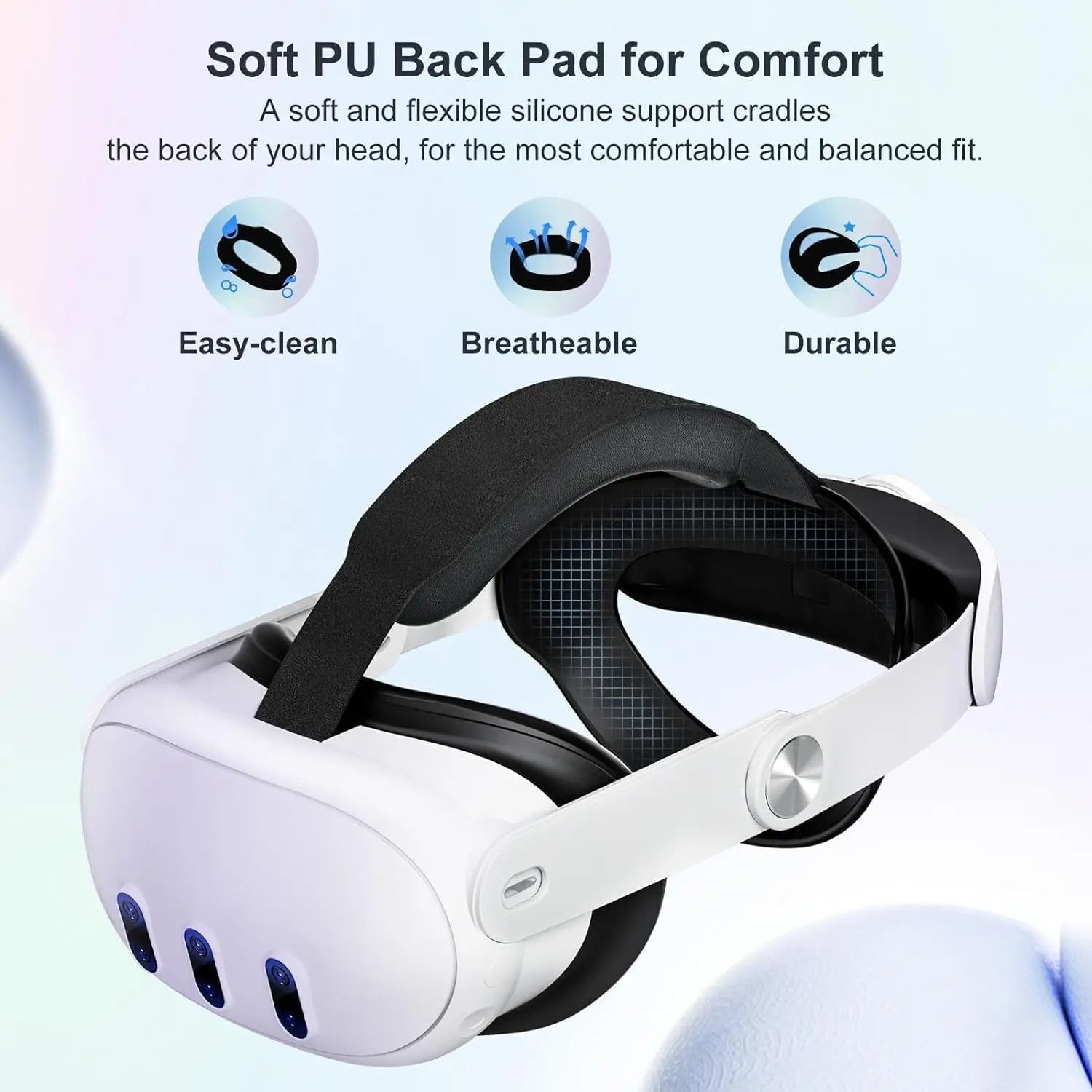 Adjustable Elite Head Strap with Soft Cushion for Meta Quest 3