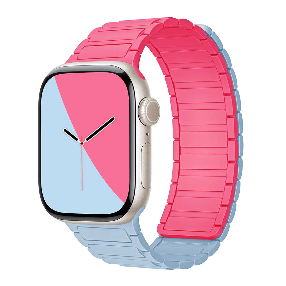 Silicone Replacement Strap with Magnetic Closure for Apple Watch