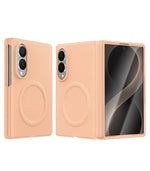 Luxury Magnetic Vegan Leather Case with Screen Protector for Samsung Galaxy Z Fold 8
