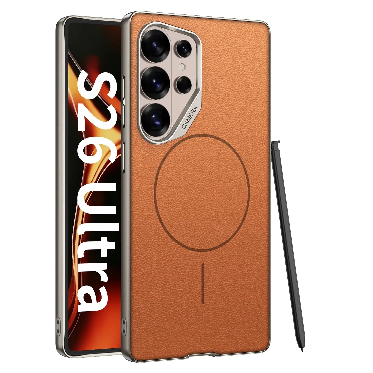 Shockproof PC Frame Leather Case for Samsung Galaxy S26 Ultra