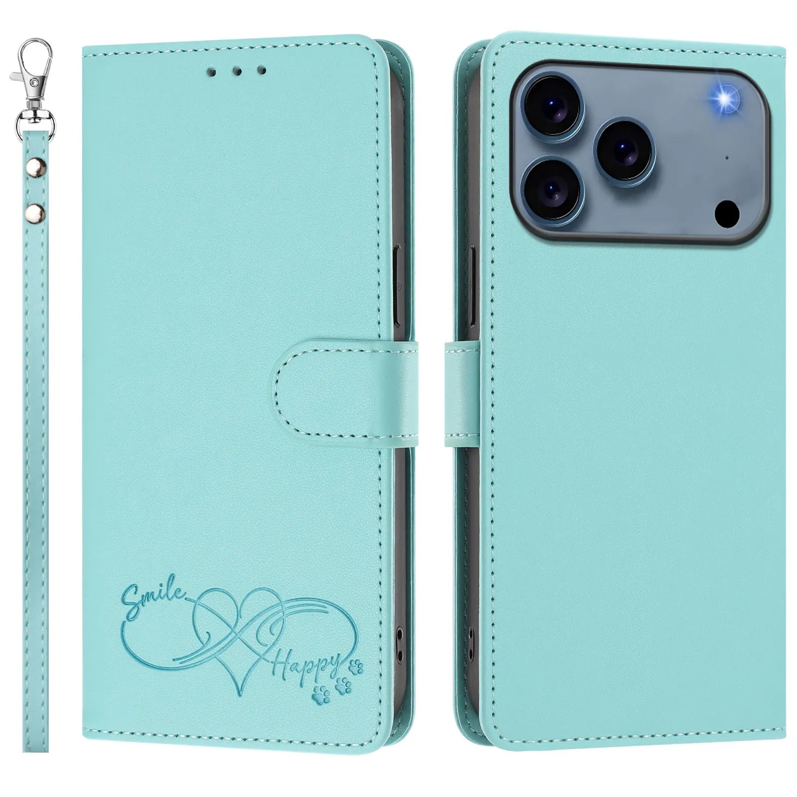 Heart Pattern Flip Wallet Case for iPhone 17 Series