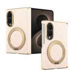 Luxury Textured Magnetic Leather Case with Kickstand for Samsung Galaxy Z Fold 8