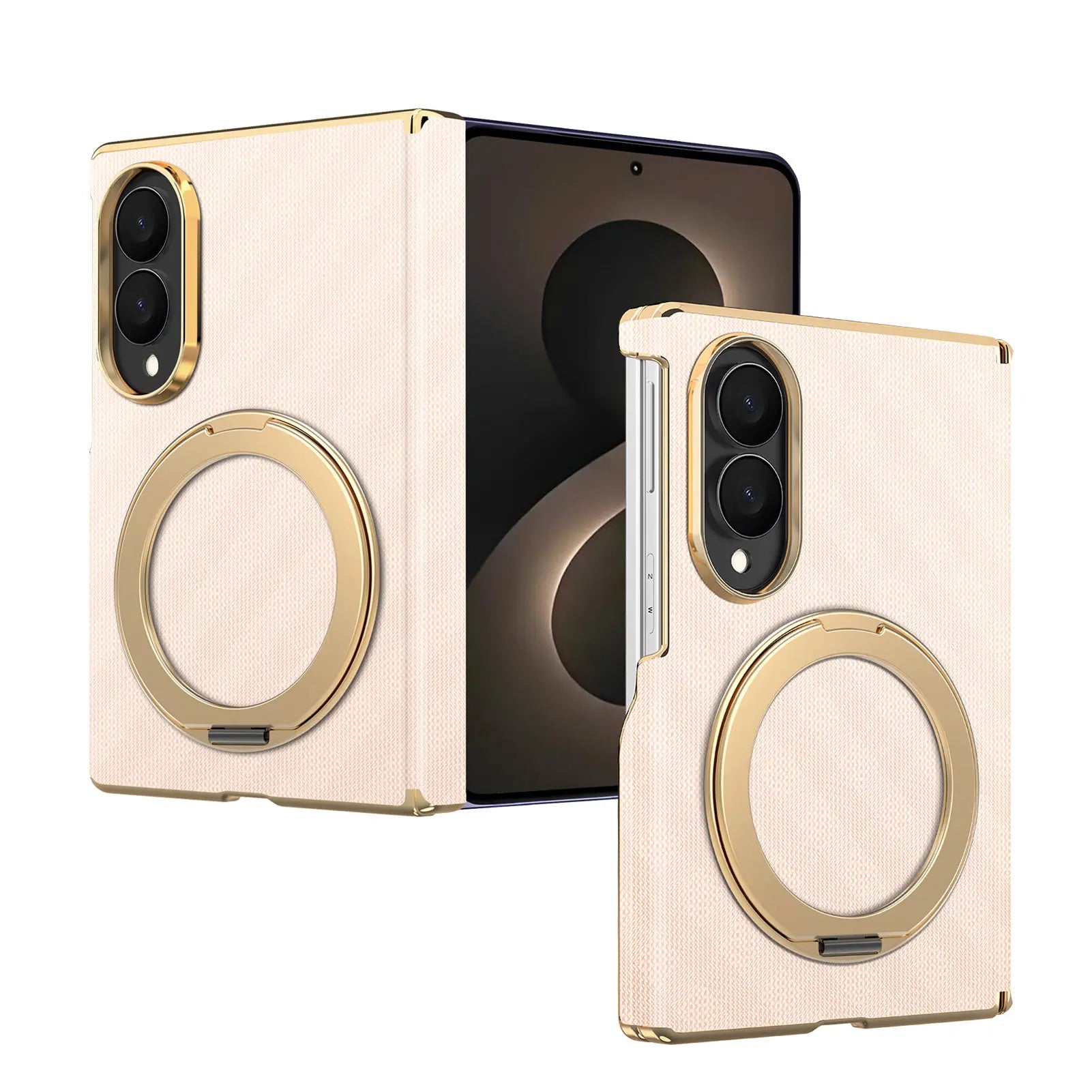 Luxury Textured Magnetic Leather Case with Kickstand for Samsung Galaxy Z Fold 8
