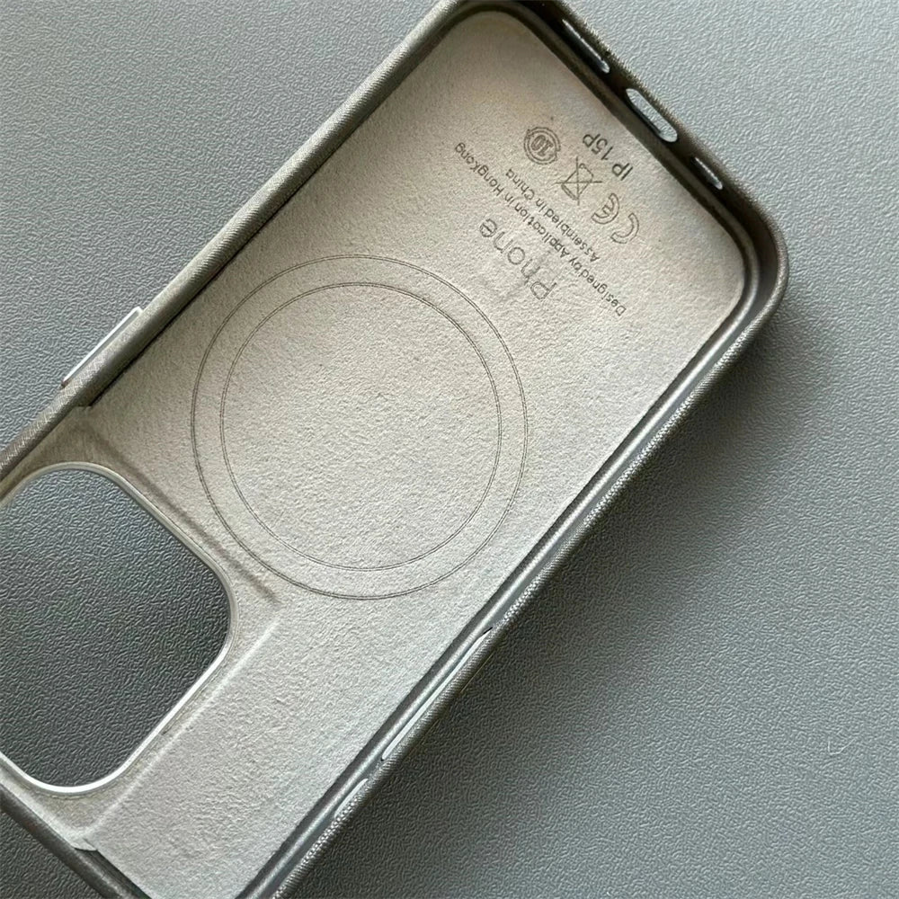 Camouflage Leather MagSafe Shockproof Armor Case for iPhone 15 Series
