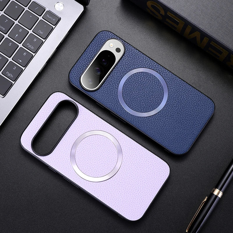 Premium Lichee Pattern PU Leather Magnetic Case for Google Pixel 10 Series