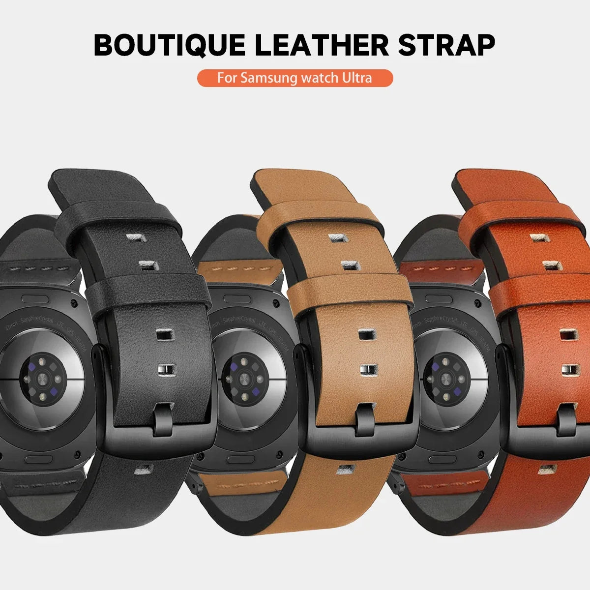 No-Gap Leather Strap for Samsung Galaxy Watch Ultra and Samsung Galaxy Watch Ultra (2025)